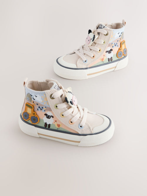 Neutral Farm Standard Fit (F) Zip Fastening Hi Top Trainers