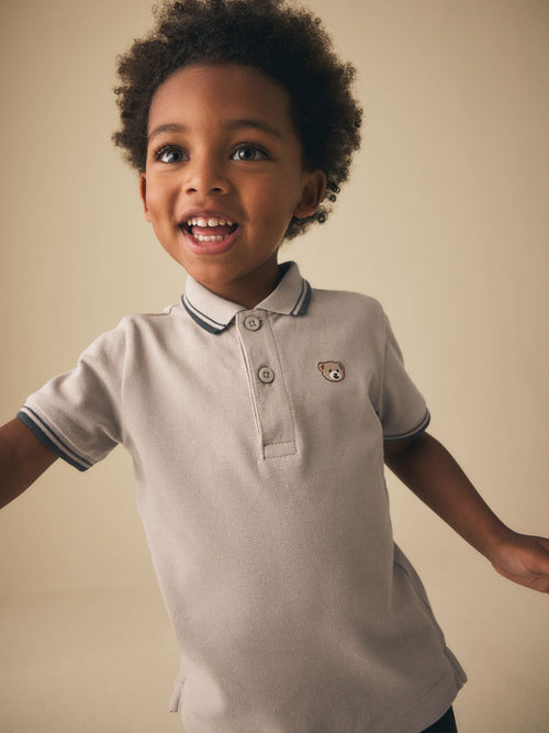 Stone Bear Short Sleeve Polo Shirt (3mths-7yrs)
