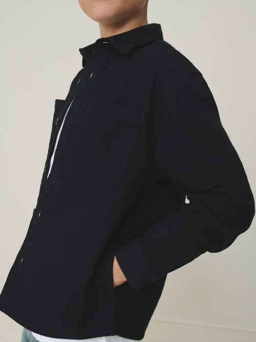 Black Brushed Overshirt (3-16yrs)