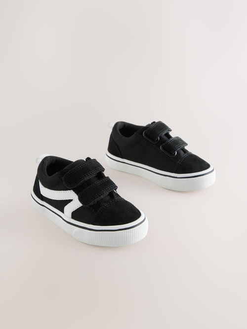 Black/White Standard Fit (F) Touch Fastening Trainers