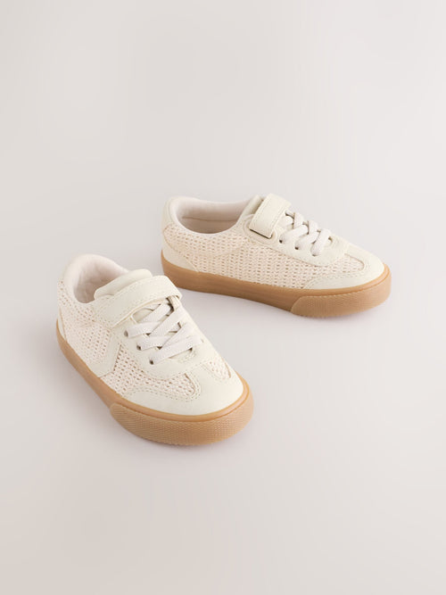 Neutral Standard Fit (F) Touch Fastening Elastic Lace Trainers