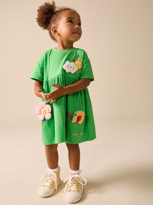 Green Rainbow Jersey Dress (3mths-7yrs)