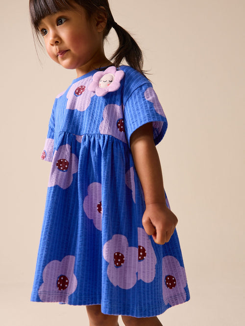 Blue Flower Jersey Dress (3mths-7yrs)
