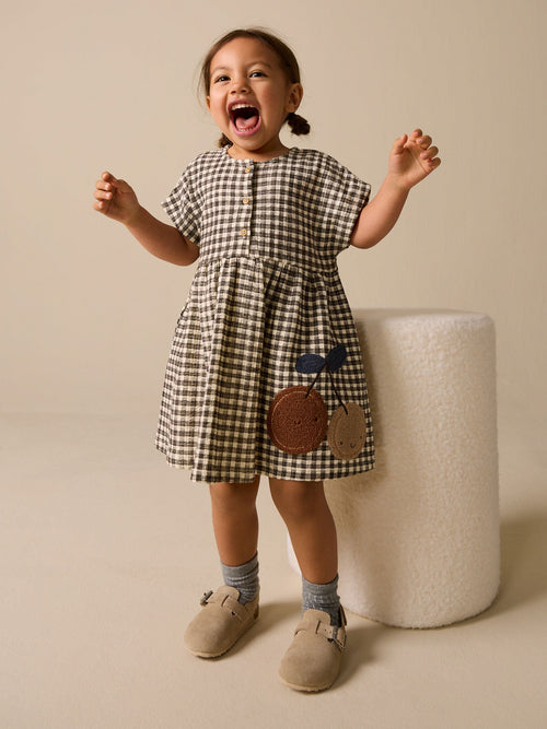 Chocolate Brown Short Sleeve Jersey Dress (3mths-7yrs)