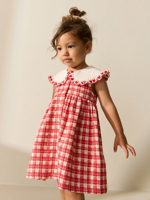 Red Check Collared Summer Dress (3mths-7yrs)