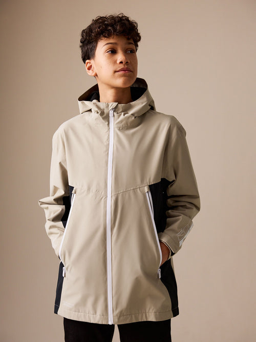 Neutral Waterproof Fleece Lined Hooded Jacket (3-17yrs)