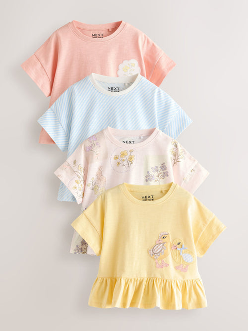 Blue/Yellow T-Shirts 4 Pack (3mths-7yrs)
