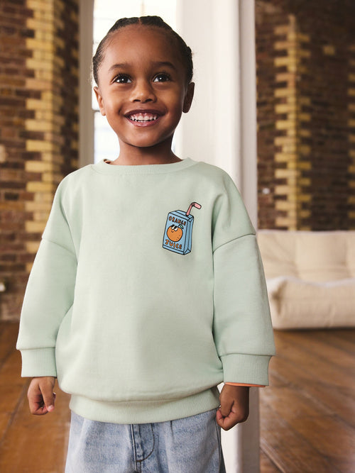 Back Print Back Printed Crew Neck Sweat Top (3mths-7yrs)