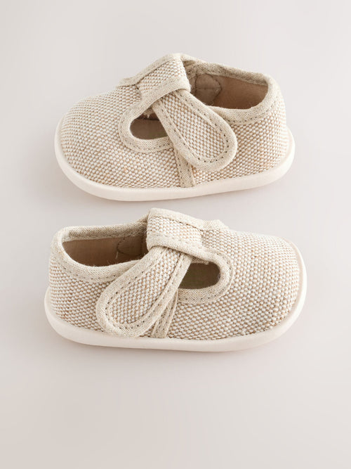 Neutral Crawler T-Bar Baby Shoes (0-2mths)