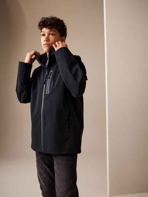 Black Waterproof Anorak Jacket (3-16yrs)
