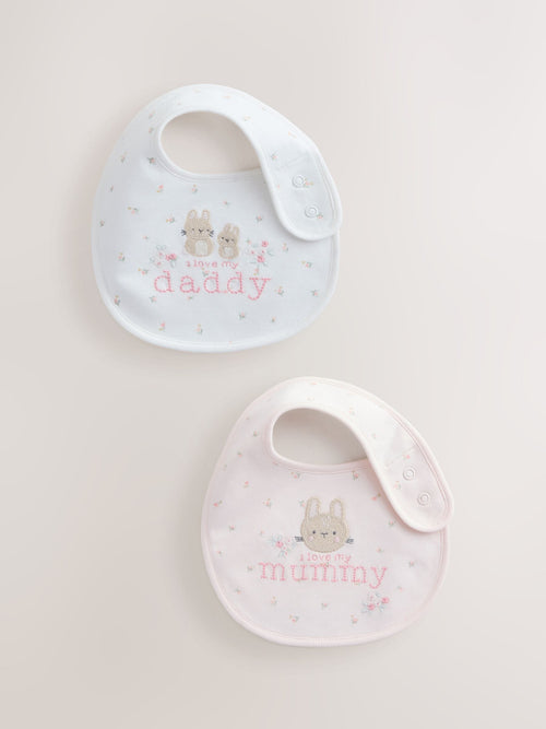 Pink Mummy/Daddy Family Baby Bibs 2 Pack