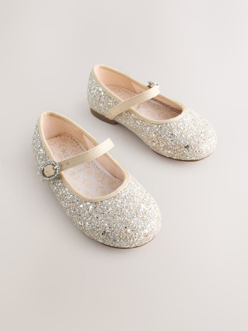 Champagne Gold Wide Fit (G) Flower Girl Occasion Mary Jane Shoes