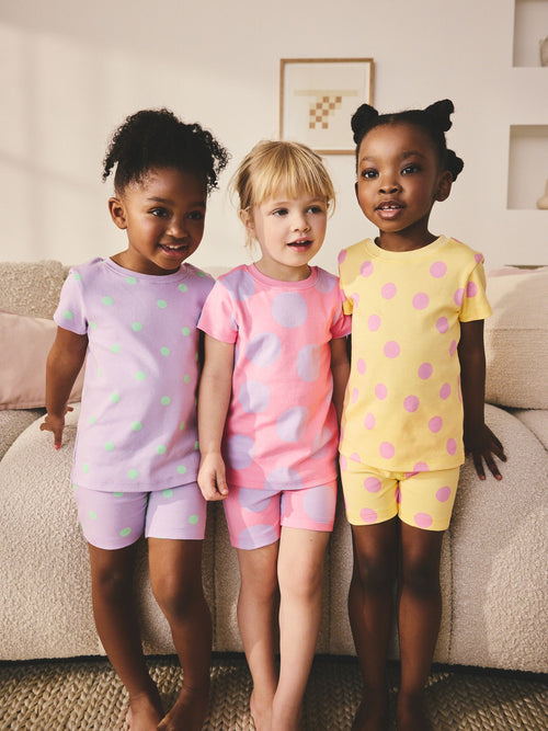 Pastel Polka Dot Short Pyjamas 3 Pack (9mths-12yrs)