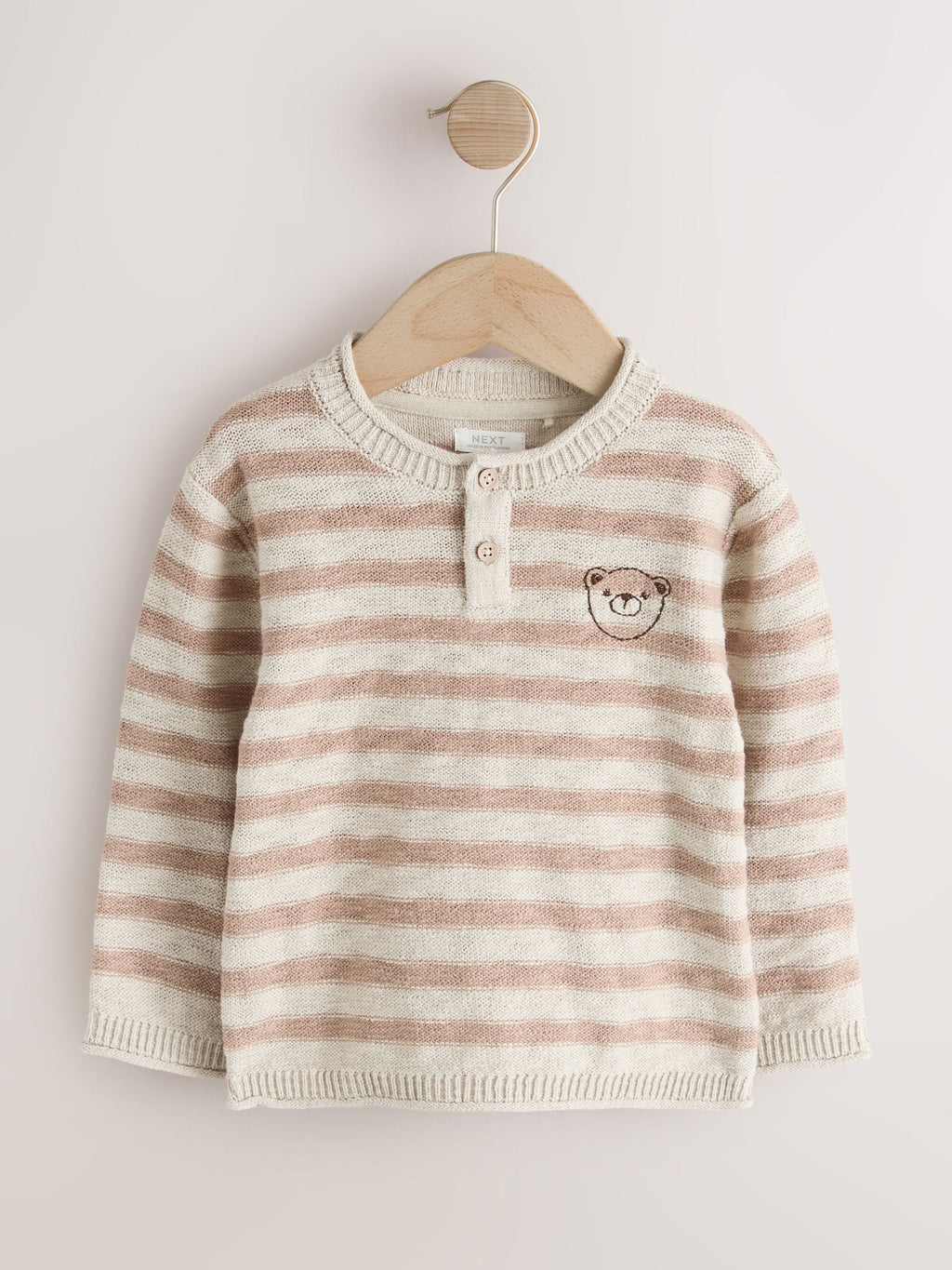 Neutral Bear Knitted Henley Jumper (3mths-7yrs)