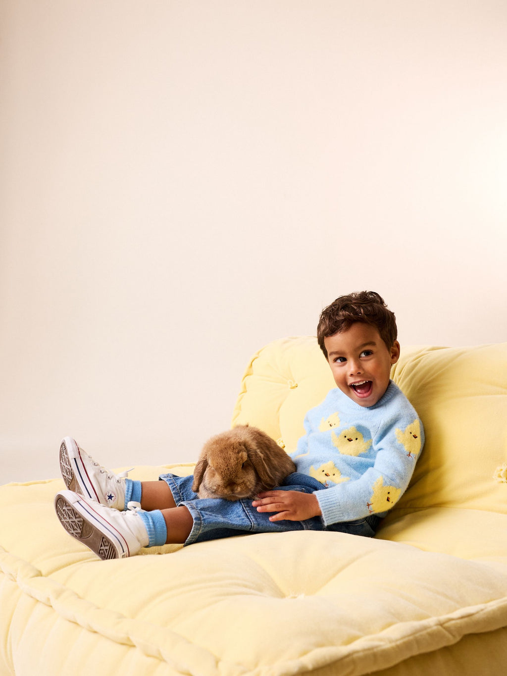 Blue Chick Knitted Crew Neck Jumper (3mths-7yrs)