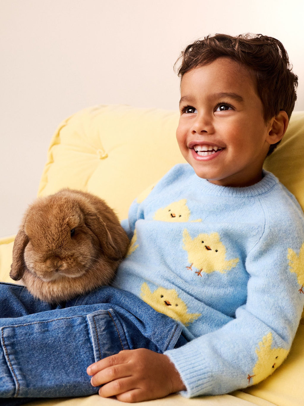 Blue Chick Knitted Crew Neck Jumper (3mths-7yrs)