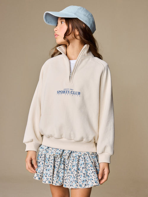Cream Quarter Zip Sweatshirt (3-16yrs)