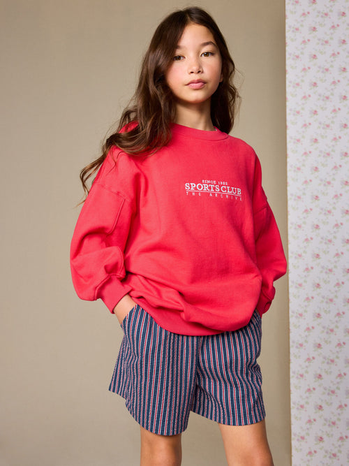 Red Embroidered Detail Sweatshirt (3-16yrs)