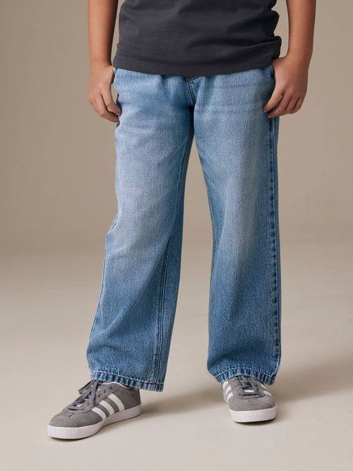 Light Blue Denim Wide Fit Pull On Jeans (3-16yrs)