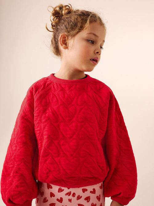 Red Heart Quilted Sweatshirt (3-16yrs)