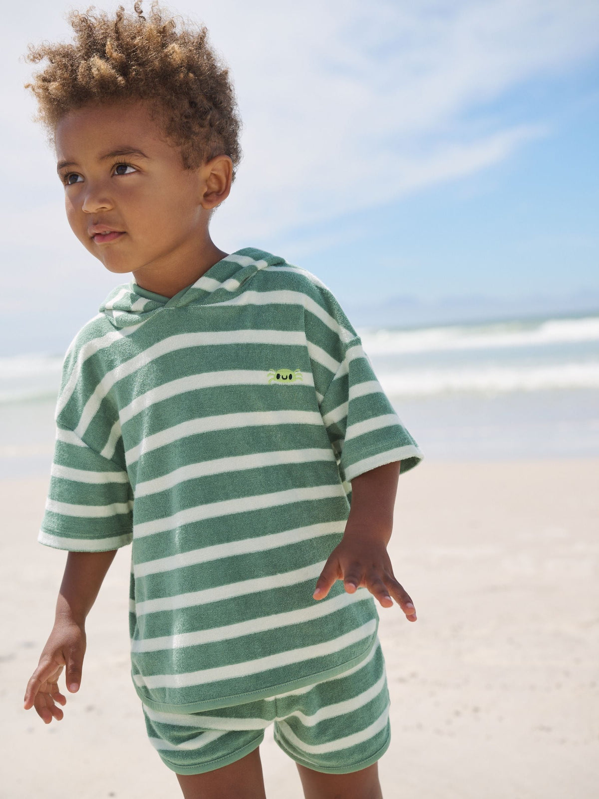 Sage Green Towelling Top and Shorts Set (3mths-7yrs)