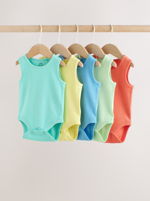 Multi Vest Baby Bodysuits 5 Pack