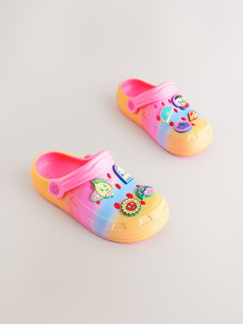 Rainbow Fruit Badge Clogs