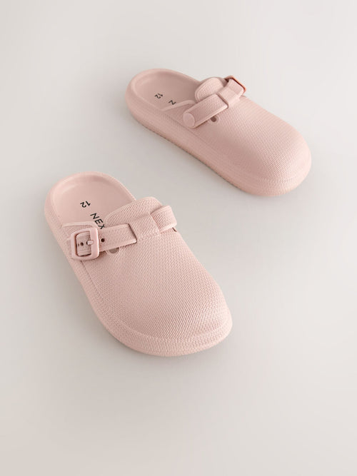 Pink Buckle Clogs