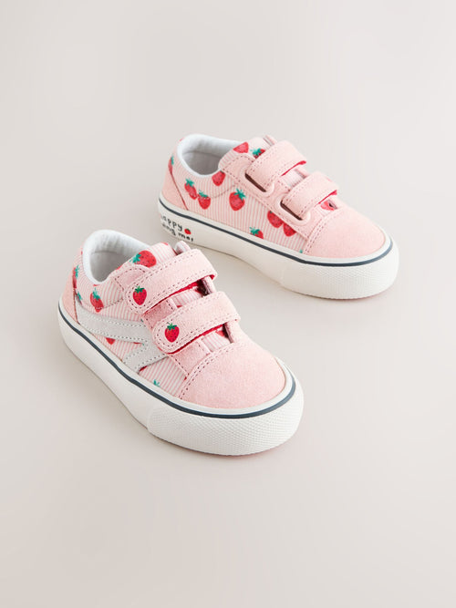 Pink Strawberry Standard Fit (F) Touch Fastening Trainers