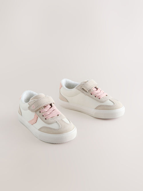 Neutral Standard Fit (F) Touch Fastening Elastic Lace Trainers