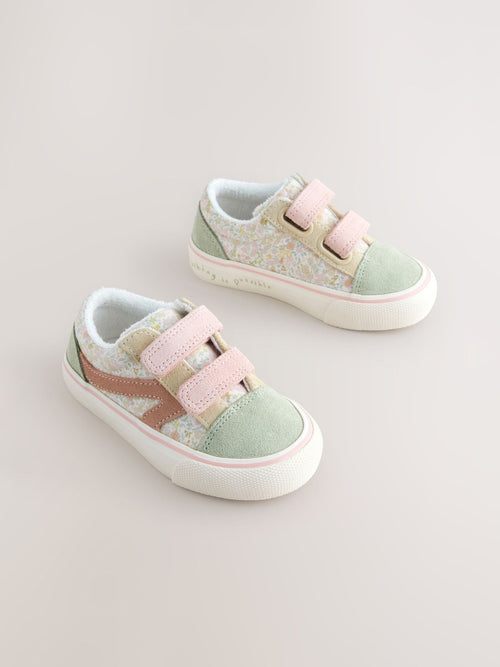 Sage Green Floral Standard Fit (F) Touch Fastening Trainers