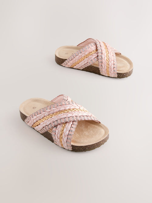 Pink Slip On Corkbed Sandals