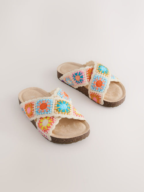 Crochet Slip On Corkbed Sandals