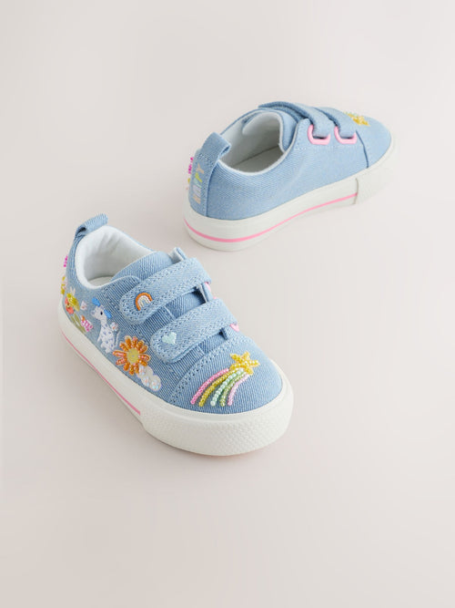 Blue Denim Standard Fit (F) Chunky Trainers With Touch Fastening