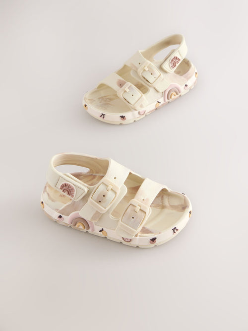 Cream Character Double Buckle Eva Sandals
