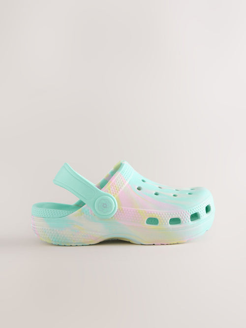 Aqua Blue Marble Standard Fit (F) Comfort Clogs
