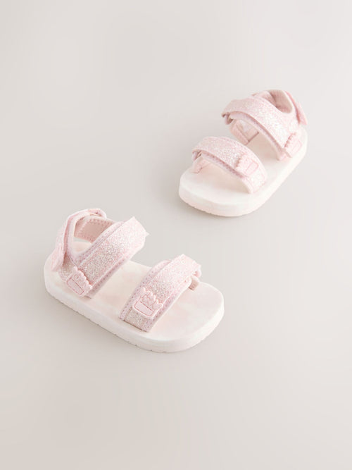 Pink Glitter Trekker Sandals