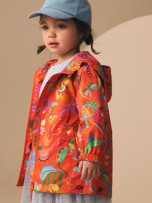 Orange Character Shower Resistant Printed Raincoat (3mths-7yrs)