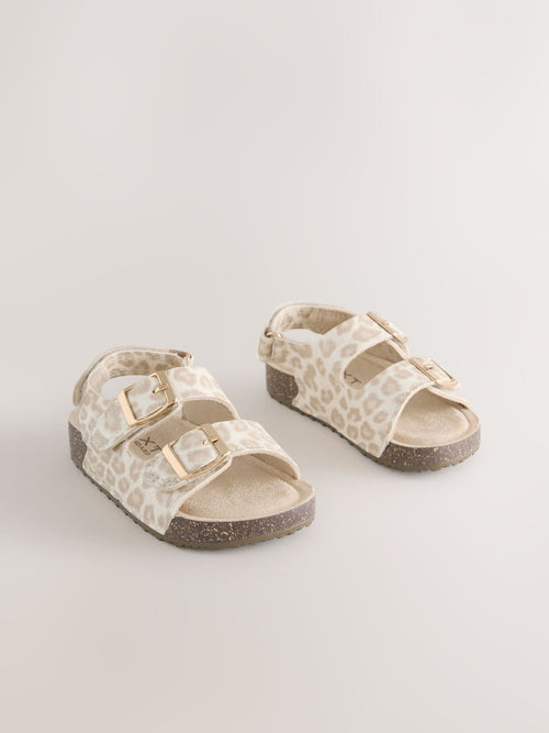 Animal Wide Fit (G) Double Buckle Cushioned Footbed Sandals