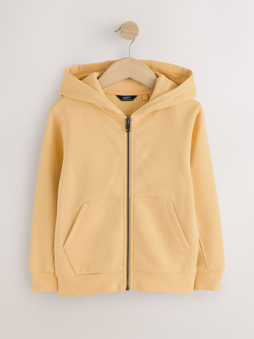 Yellow Regular Fit Zip Through Hoodie (3-16yrs)