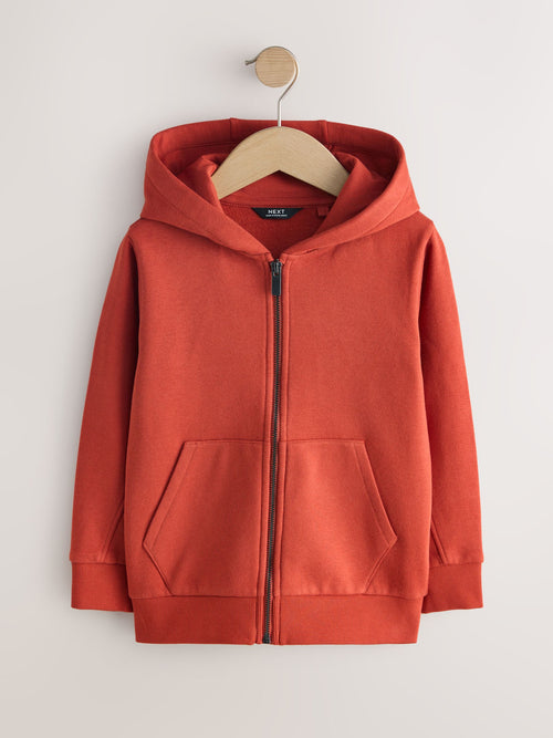 Rust Red Zip Through Sweat Hoodie (3-16yrs)