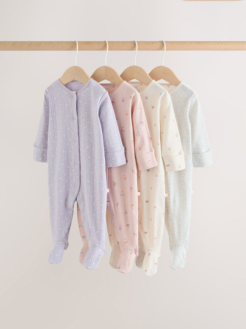 Lilac Purple Baby Sleepsuit 4 Pack (0mths-2yrs)