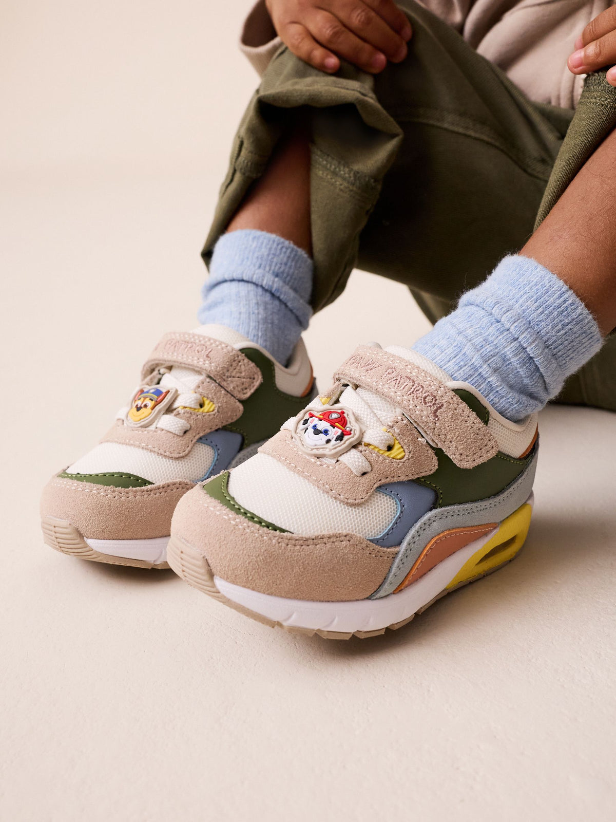 Neutral Paw Patrol Wide Fit (G) Elastic Lace Trainers