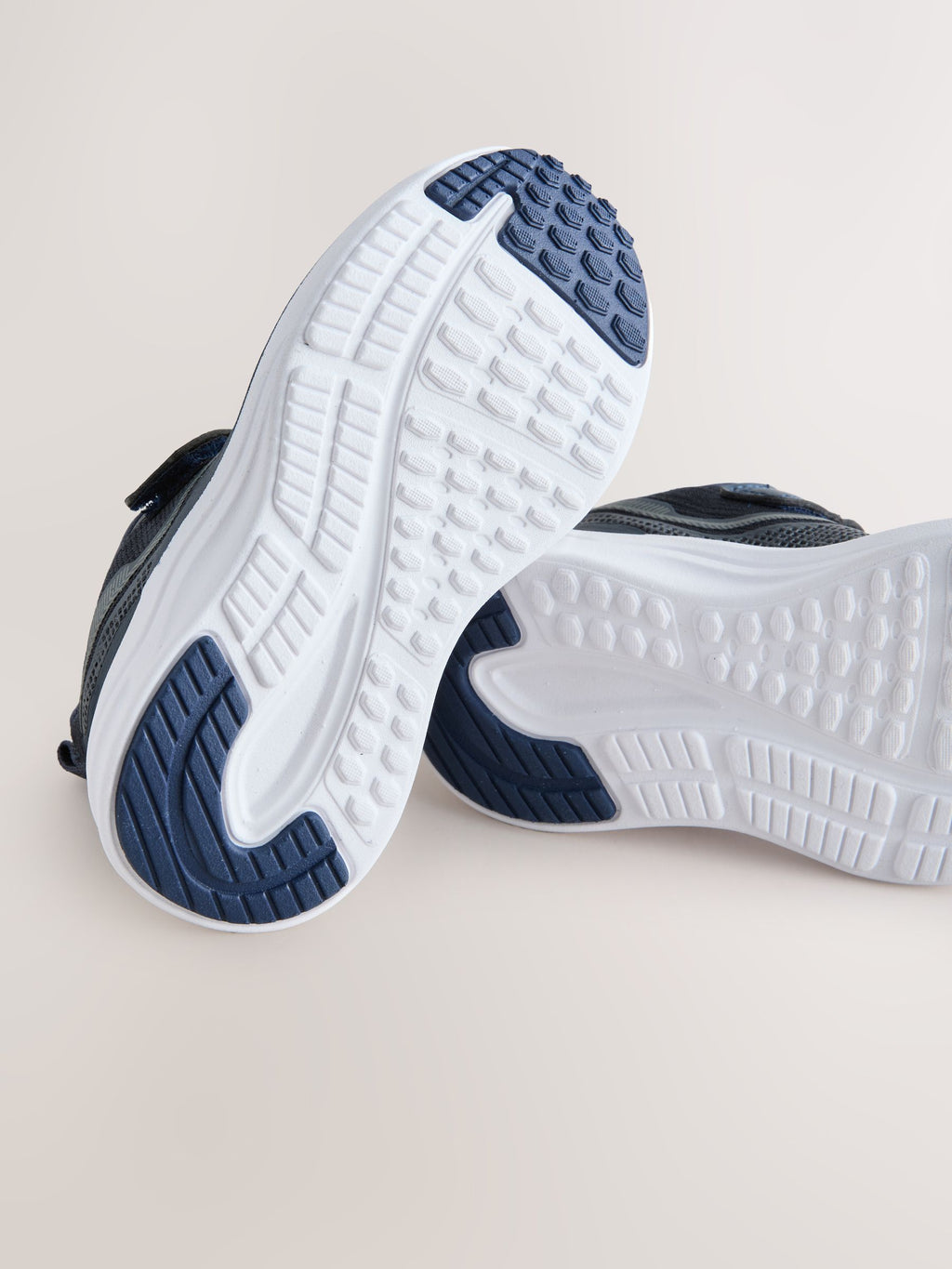 Navy Standard Fit (F) Touch Fastening Elastic Lace Trainers