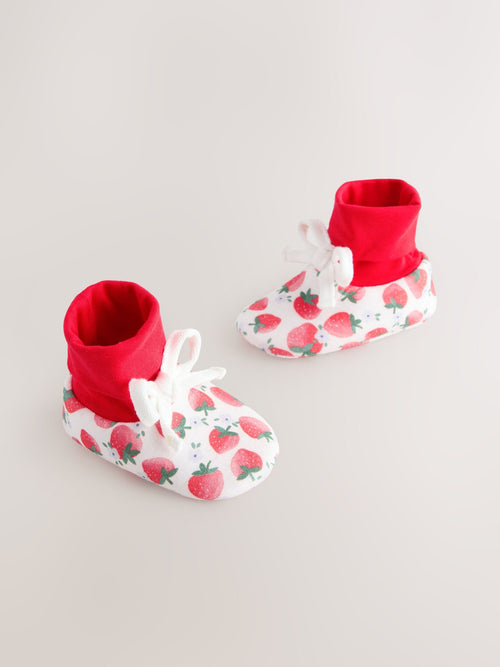Red Strawberry Baby Sock Top Boots (0-18mths)