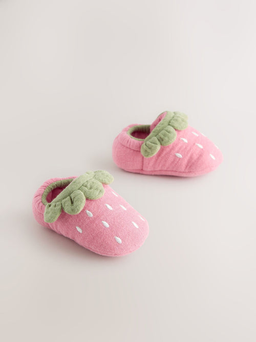 Pink Strawberry Baby Slip-On Shoes (0-18mths)