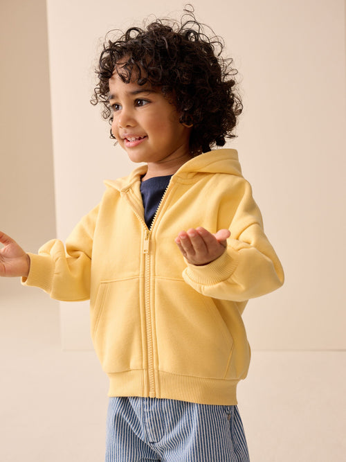 Buttermilk Yellow Zip Thru Hoodie (3mths-7yrs)