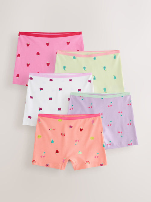 Pink/Lilac Fruits Short Briefs 5 Pack (2-16yrs)