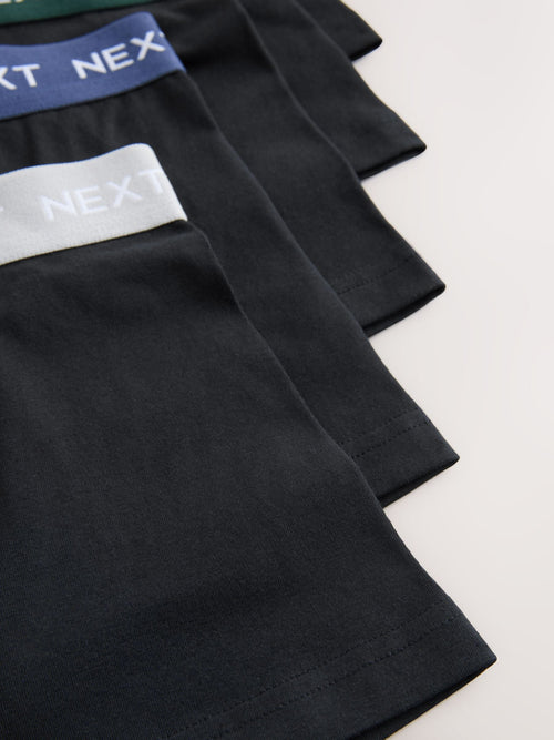 Black with Autumnal Coloured Waistbands Trunks 5 Pack (1.5-16yrs)