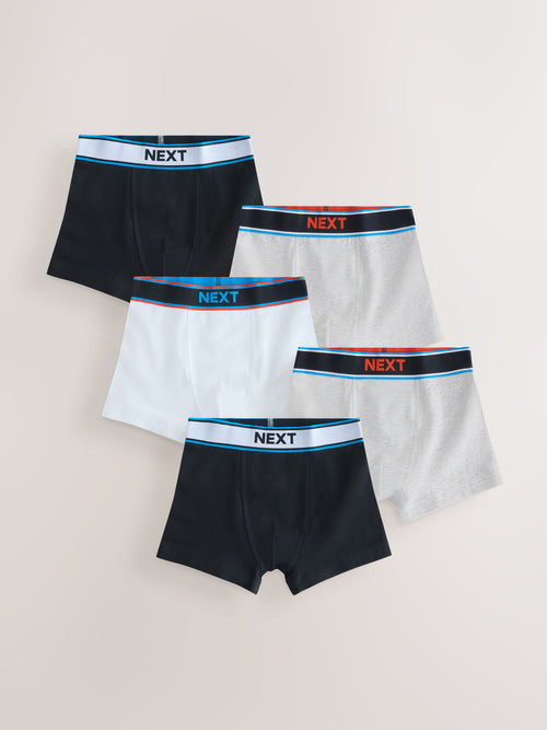 Black/Grey/White Trunks 5 Pack (1.5-16yrs)